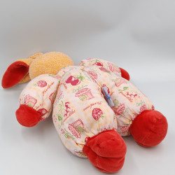 Doudou lapin rouge confiture cerises NOUNOURS