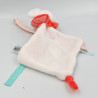 Doudou plat attache tétine souris blanche rose verte pois BABY NAT