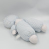 Ancien doudou poupée chiffon tissu bleu blanc rayé MUNDIA