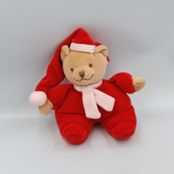 Doudou ours rouge bonnet NOUKIE'S