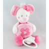 Doudou musical Mimi la souris rose fleurs NICOTOY KIABI