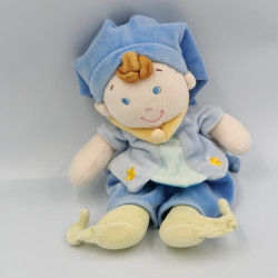 Doudou lutin garçon arlequin bleu NICOTOY