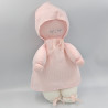Ancien doudou poupée lutin rayé rose blanc