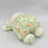 Ancienne peluche couple de souris blanc vert bleu fleurs