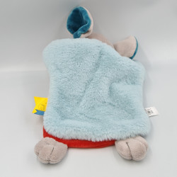 Doudou marionnette éléphant gris blanc rouge jaune Douceurs d'automne BABY NAT