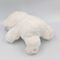 Doudou Peluche chat ours blanc rose