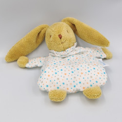 Doudou semi plat lapin beige blanc étoiles Trousselier
