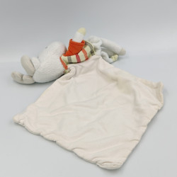 Doudou renne élan cerf mouchoir Cajou blanc orange forest SUCRE D'ORGE
