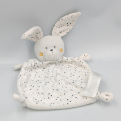Doudou plat lapin blanc étoiles TAPE A L'OEIL