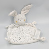 Doudou plat lapin blanc étoiles TAPE A L'OEIL