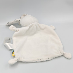 Doudou plat lapin blanc étoiles TAPE A L'OEIL