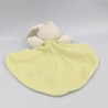 Doudou plat lapin blanc vert papillons MAXITA