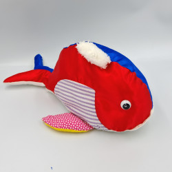 Ancien doudou baleine tissu...
