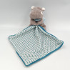 Doudou Hippopotame marron bleu Bazile l'hippo mouchoir BABY NAT