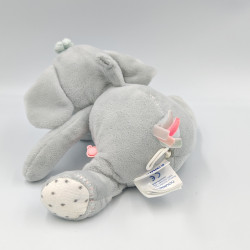Doudou musical éléphant gris blanc étoiles NOUKIES NOUKIE'S