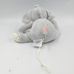 Doudou musical éléphant gris blanc étoiles NOUKIES NOUKIE'S