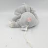Doudou musical éléphant gris blanc étoiles NOUKIES NOUKIE'S