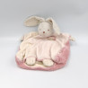 Doudou plat lapin lilirose rose avec fleurs Kaloo