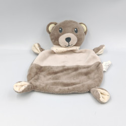 Doudou plat ours marron blanc pois ITM ALIMENTAIRE