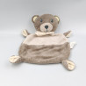 Doudou plat ours marron blanc pois ITM ALIMENTAIRE