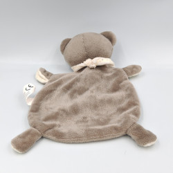 Doudou plat ours marron blanc pois ITM ALIMENTAIRE