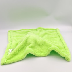 Doudou plat couverture grenouille verte jaune