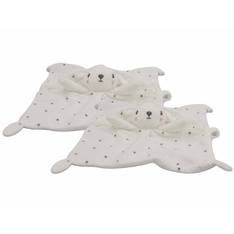 Doudou plat lapin blanc étoiles SIMBA TOYS KIABI
