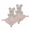 Doudou souris blanche rose mouchoir étoiles lune Love SIMBA TOYS