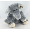 Doudou éléphant gris pull rayé jaune NICOTOY