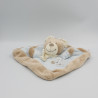 Doudou plat carré ours beige bleu NICOTOY SIMBA TOYS LOT DE 2
