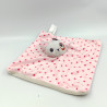 Doudou plat lapin gris rose étoiles KIMADI