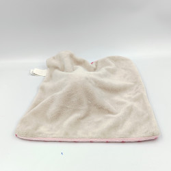 Doudou plat lapin gris rose étoiles KIMADI