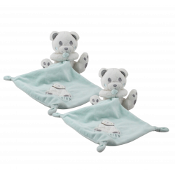 Doudou ours blanc mouchoir bleu sweet dream KIABI SIMBA TOYS lot de 2
