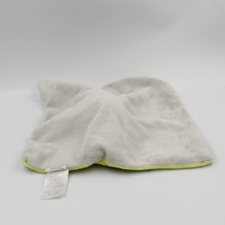 Doudou plat lapin vert gris étoiles KIMADI