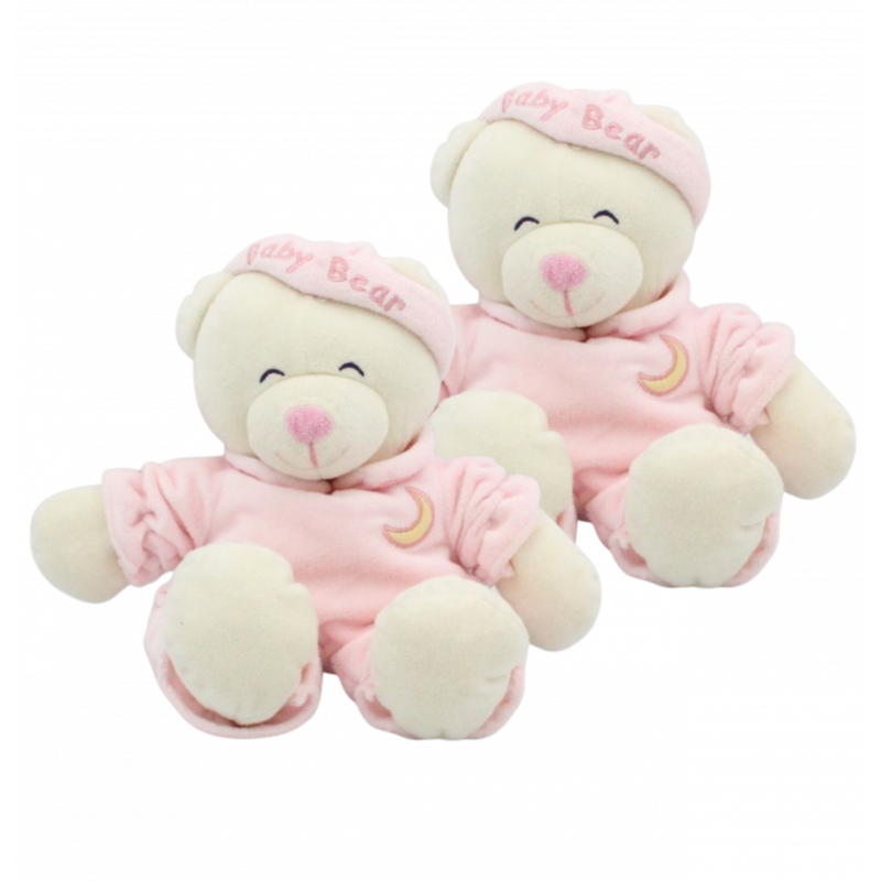 Doudou ours Baby Bear rose lune GIPSY  lot de 2