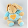 Doudou lapin bleu bandeau orange TAKINOU