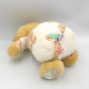 Doudou peluche ours beige blanc motifs AJENA