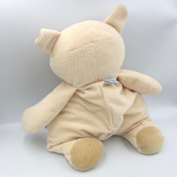 Doudou peluche ours blanc écru crémé NOUNOURS