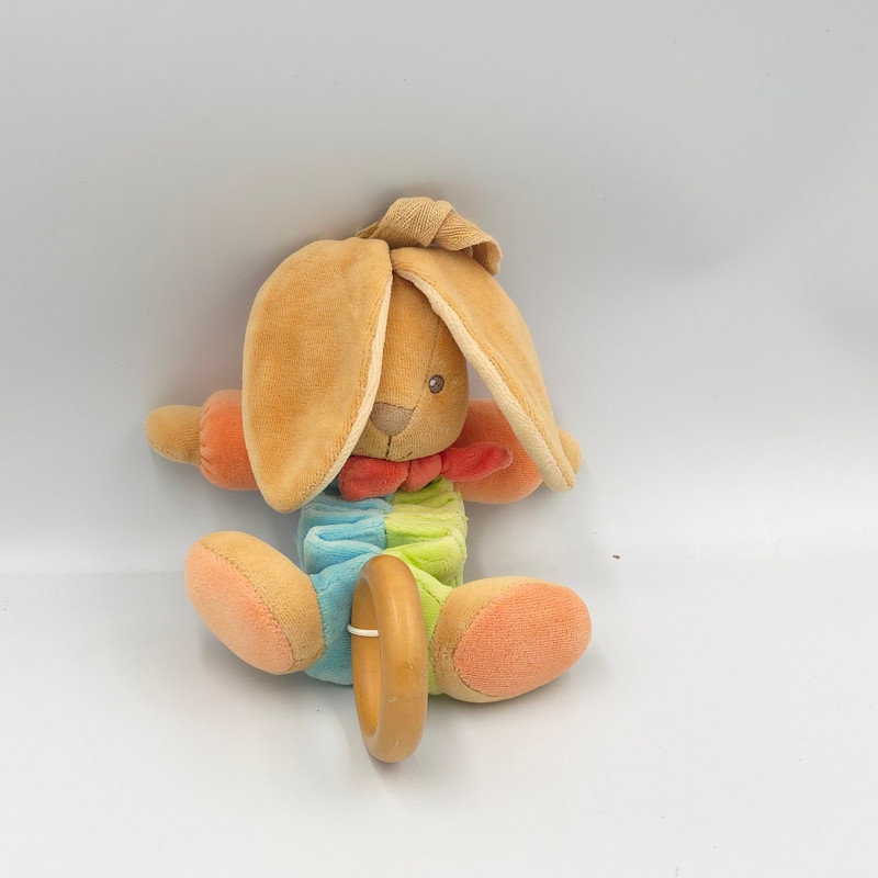 Doudou musical lapin accordéon vert bleu orange KALOO