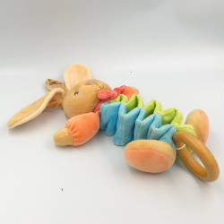 Doudou musical lapin accordéon vert bleu orange KALOO