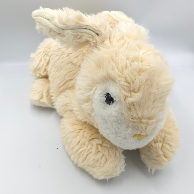 Ancienne peluche range pyjama lapin blanc écru LA MAISON DE NICOLAS ET CLEMENTINE