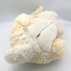 Ancienne peluche range pyjama lapin blanc écru LA MAISON DE NICOLAS ET CLEMENTINE