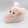 Ancienne peluche lapin rose blanc