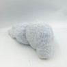 Ancienne Peluche lapin bleu blanc grelot