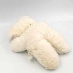 Ancienne peluche ours chat blanc rose CHAMTI