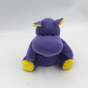 Doudou peluche hippopotame violet jaune