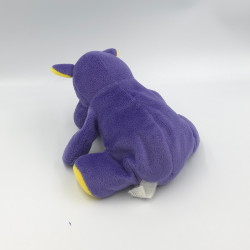 Doudou peluche hippopotame violet jaune