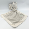Doudou plat éléphant gris blanc Dumbo mouchoir couverture DISNEY