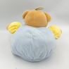 Doudou Ours boule Filo bleu jaune Tex