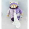 Doudou et compagnie pantin ours violet mouchoir 